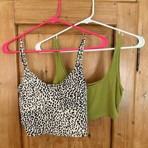 Set of 2 Cheetah Tank & Fabric Bra - Cute Pair